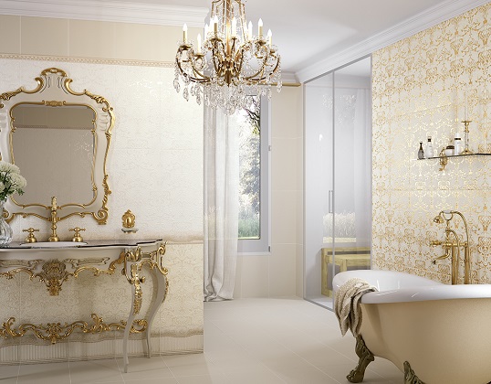 Плитка для ванной комнаты в классическом стиле