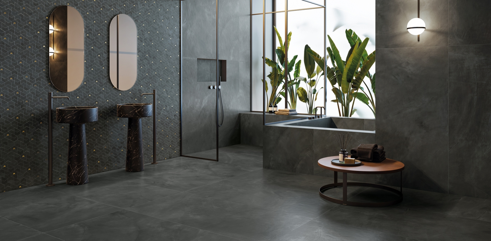 Черная плитка под бетон