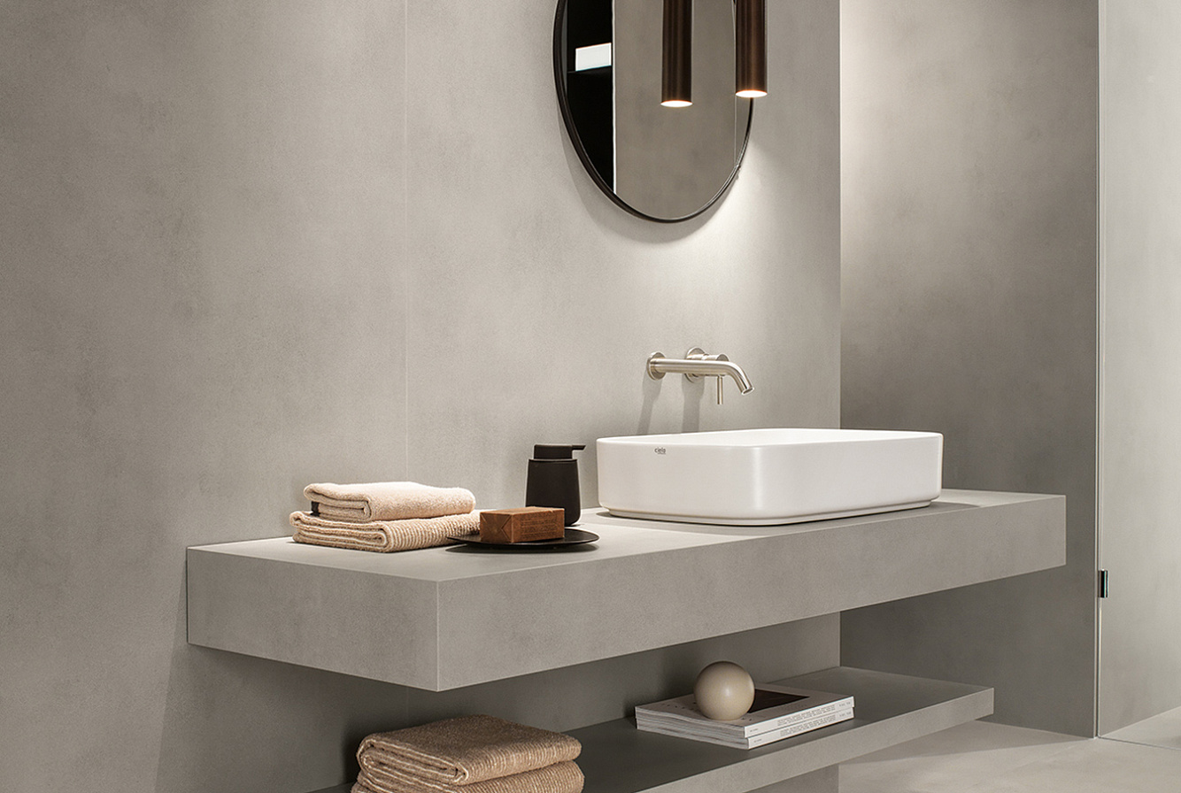 Керамогранит под бетон в нейтральных оттенках