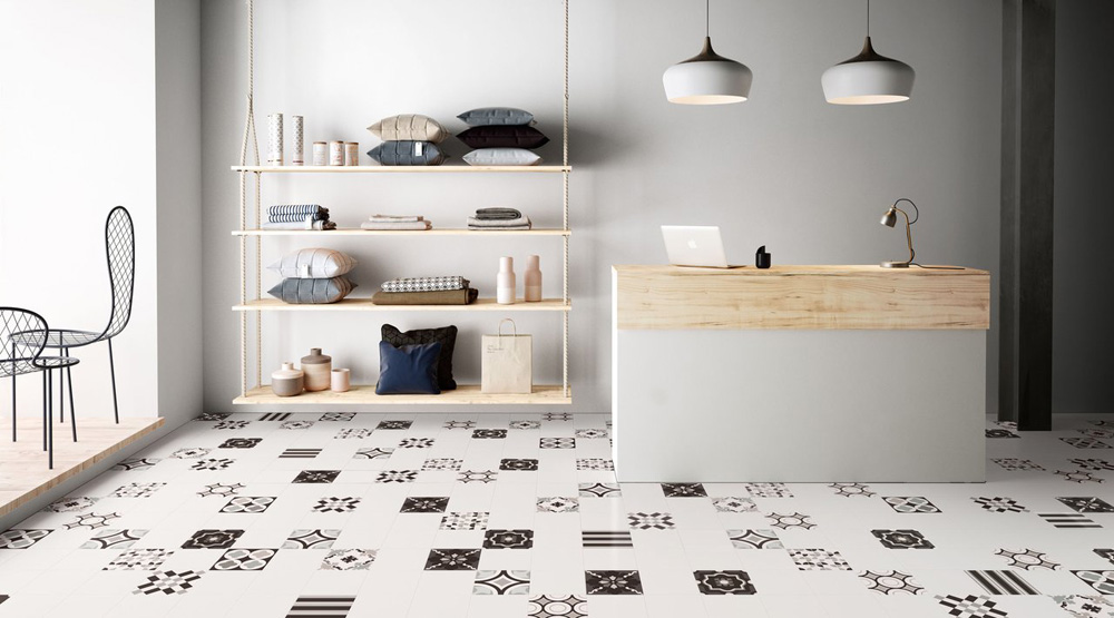 Белый бесшовный керамогранит 20x20 