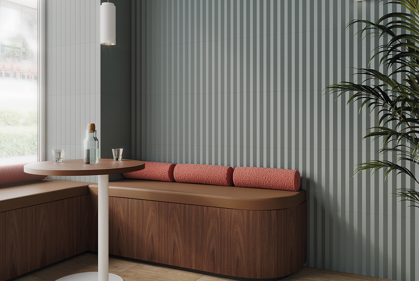 Голубая плитка с выпуклым рельефом