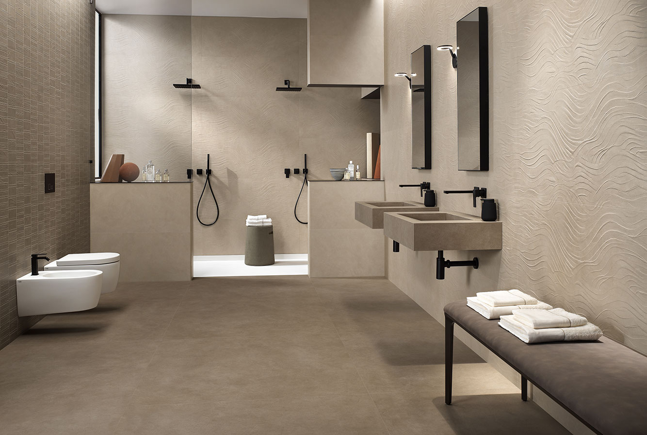 Плитка под цемент с рельефным декором