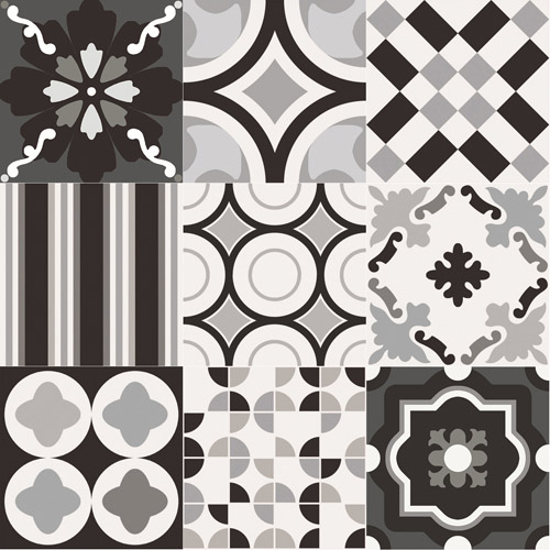Sant Agostino PATCHWORK BLACK&WHITE Сант Агостино ПЭЧВОРК ЧЕРНО-БЕЛЫЙ 20х20 см CSA-PBWMX20