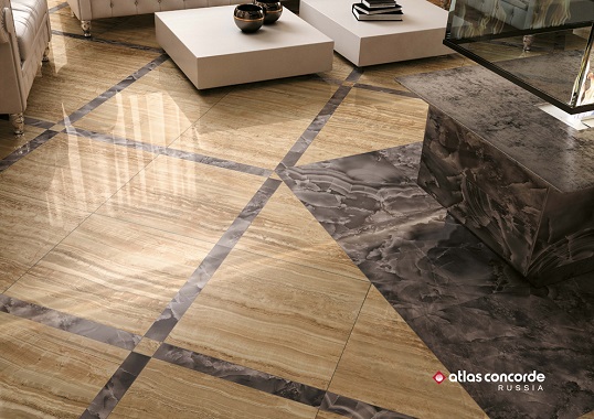 Керамогранит с имитацией черного агата для пола