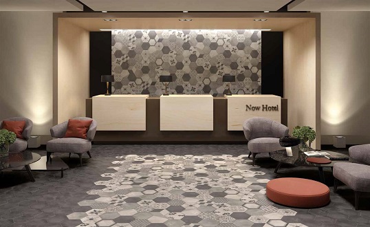 Черная шестигранная плитка под прогрунтованный бетон