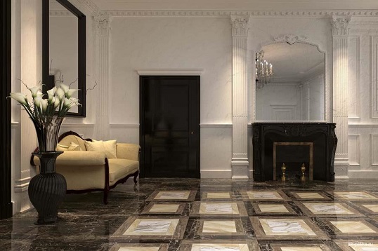 Плитка дл пола черного цвета с мраморными прожилками