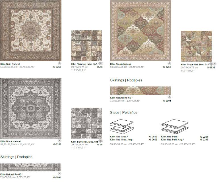 Варианты плитки Kilim Aparici