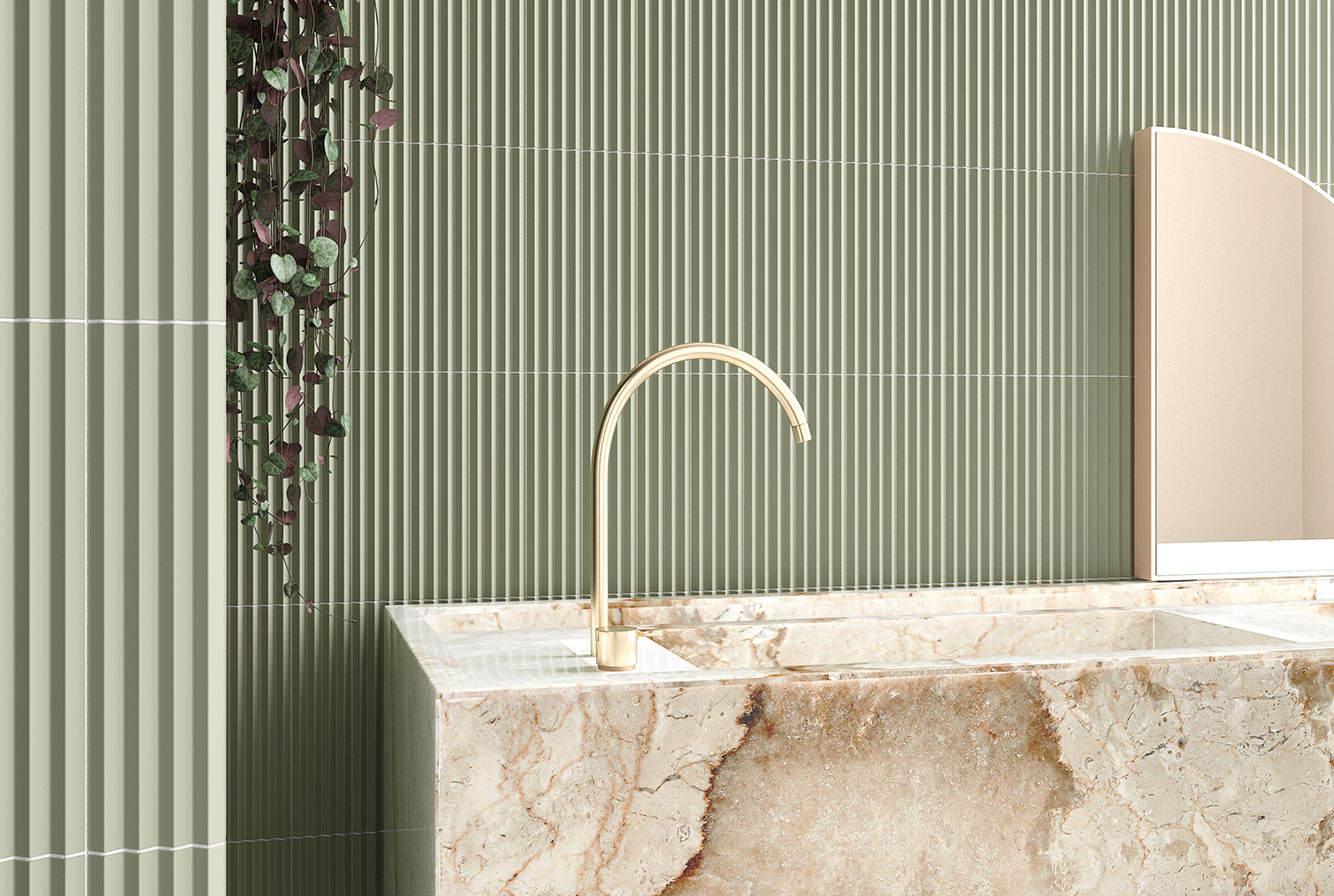 Модная коллекция с яркой объемной плиткой 