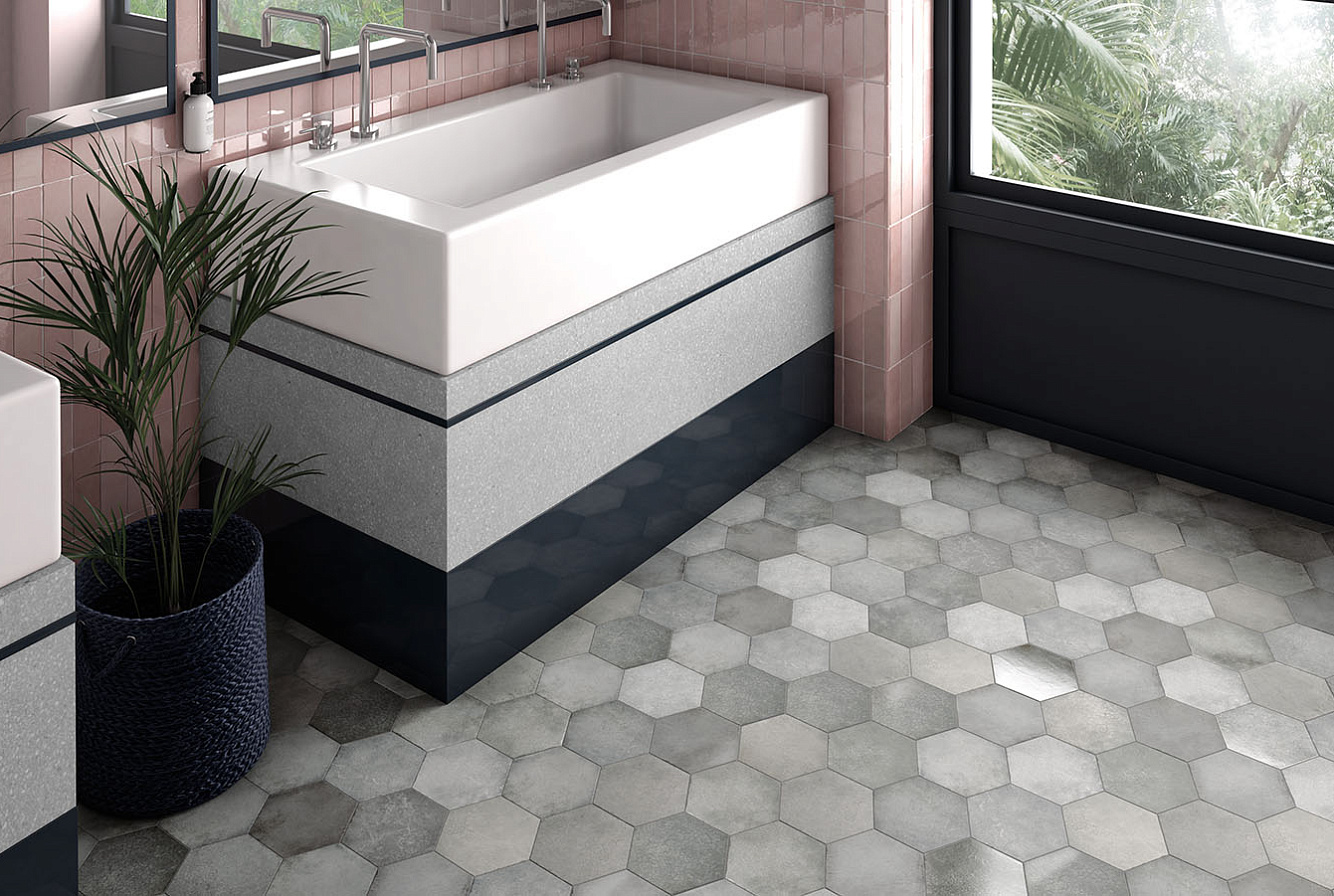 Плитка шестиугольной формы под бетон