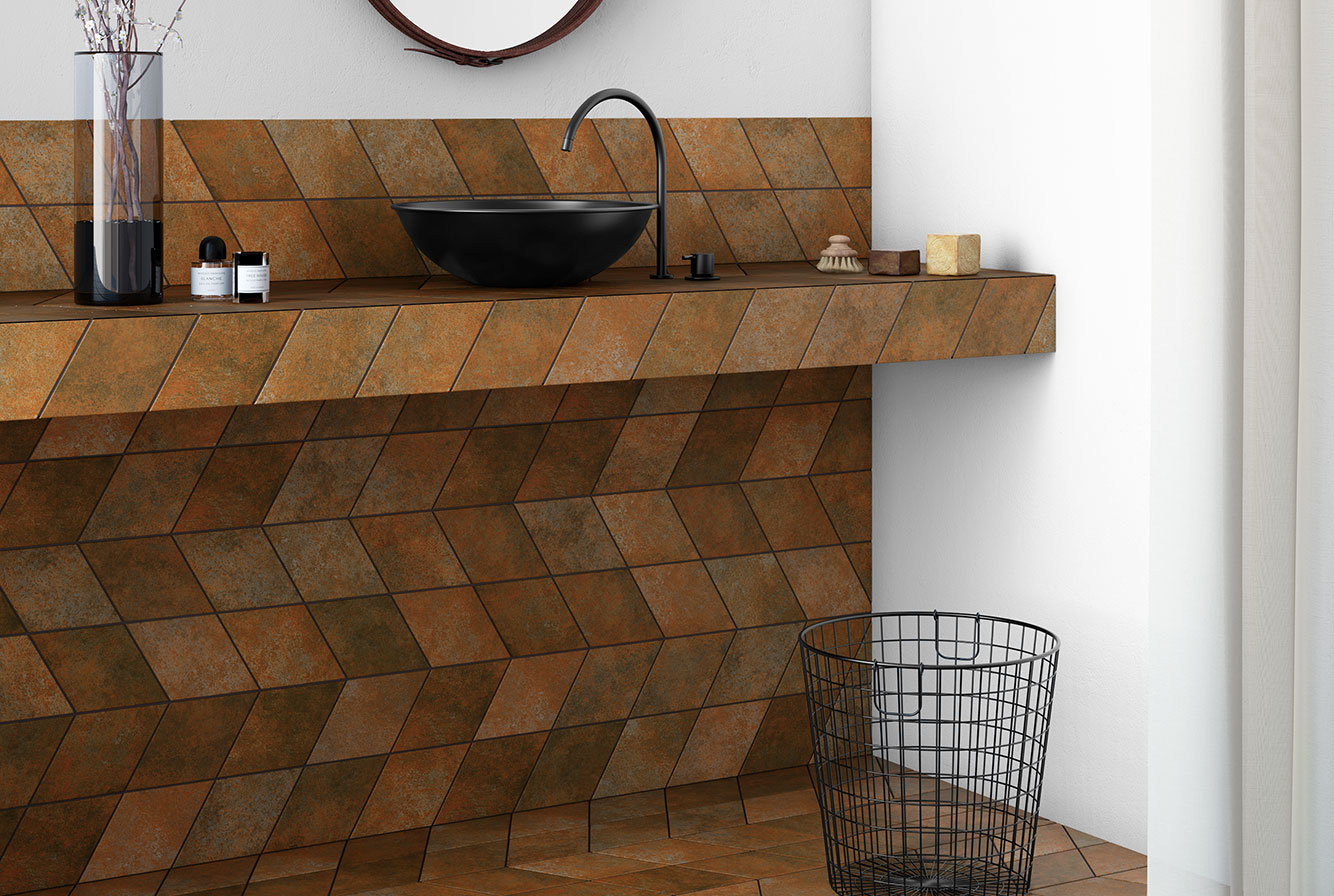 Испанская напольная плитка под ржавый металл