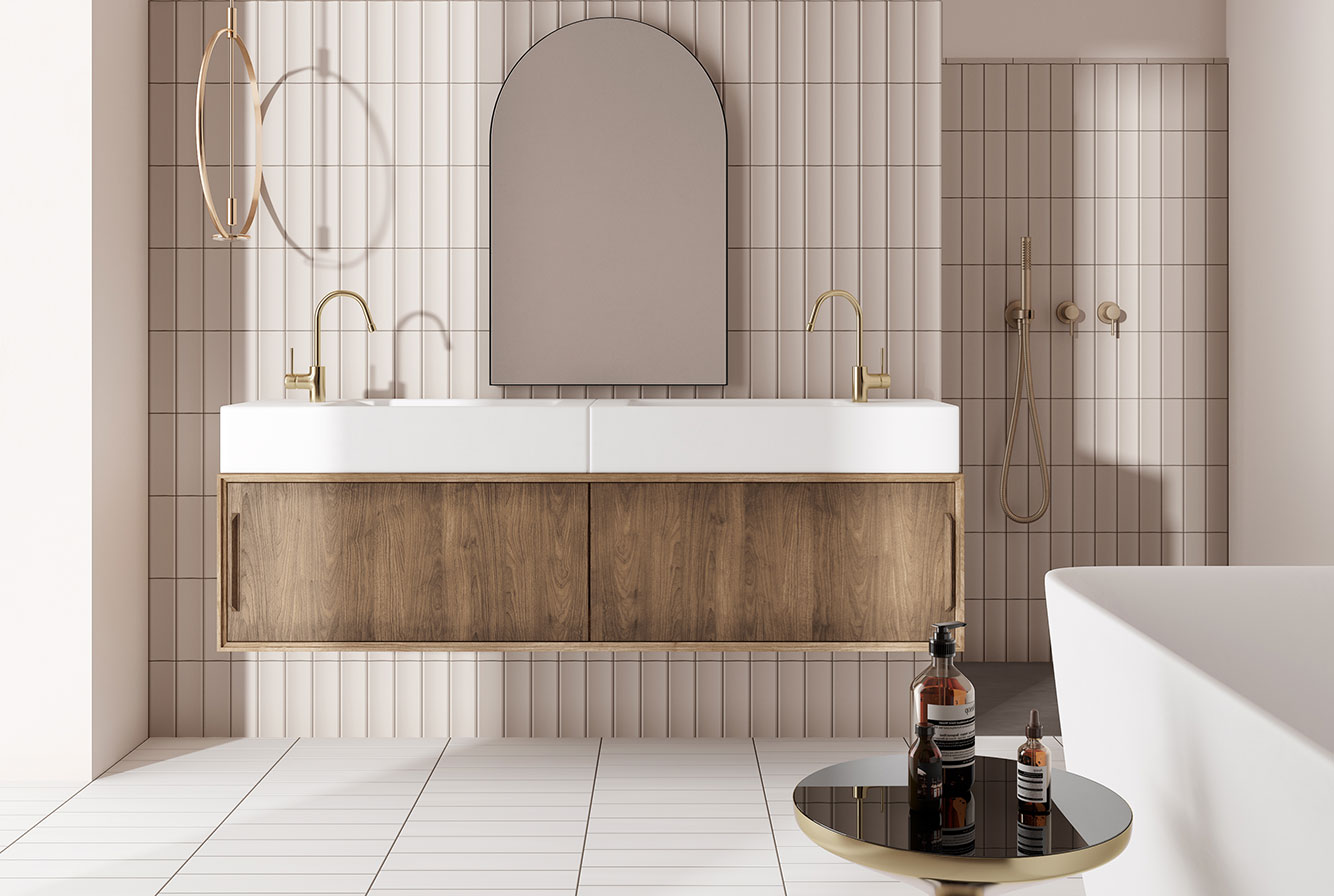 Модная плитка для ванной под выпуклый кирпичик