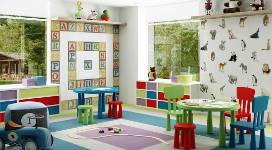 Голубая дизайнерская плитка для пола