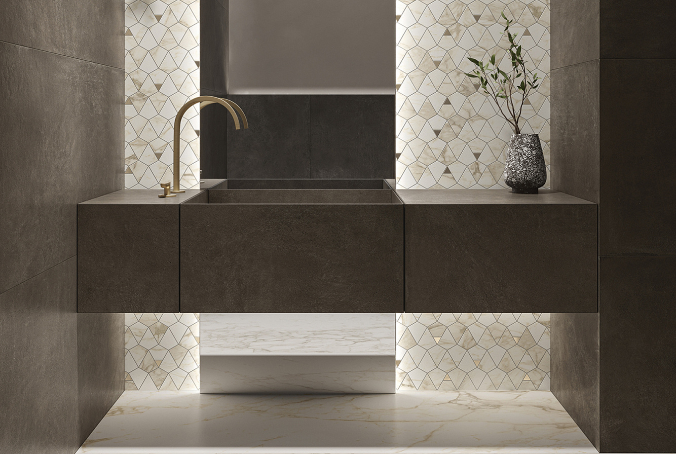 Коричневая плитка под бетон