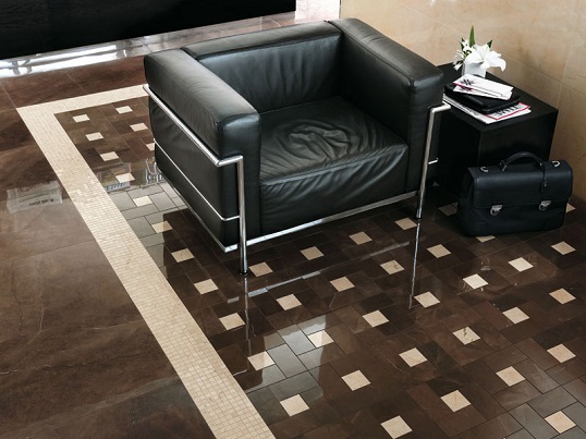 Керамогранит под мрамор коричневого цвета