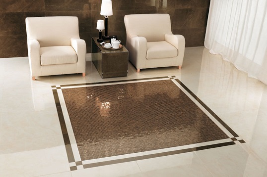 Мозаика под полированный камень коричневого цвета для пола