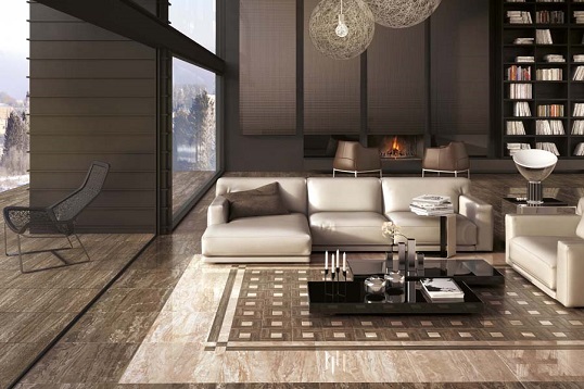 Коричневая плитка для пола под камень для современного интерьера