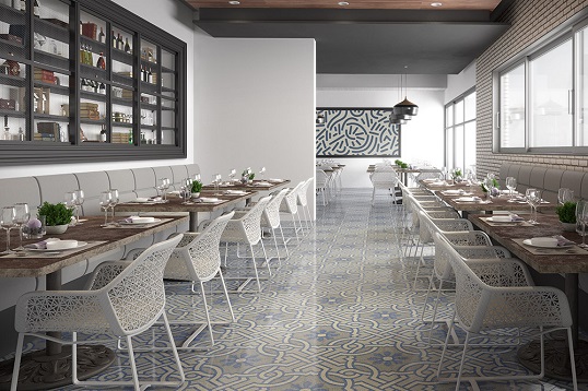 Плитка для пола с модным дизайном под наливной пол