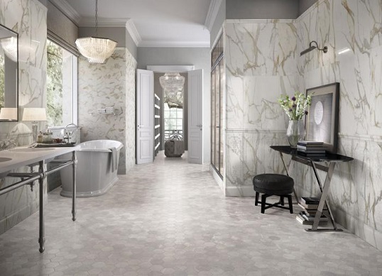 Шестигранная мозаика под мрамор, Россия