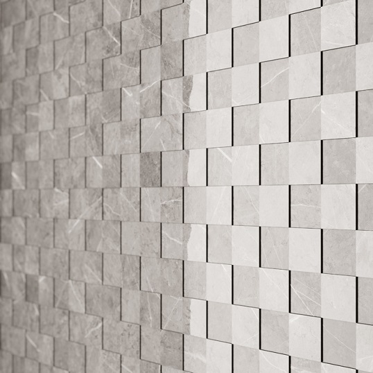 Мозаика из керамогранита с эффектом 3D объема для стен