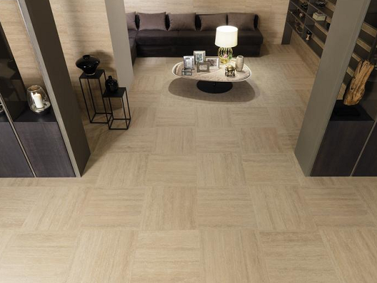 Керамогранит под травертин в ореховой гамме