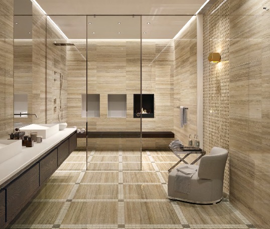 Новая коллекция керамогранита с выразительным дизайном под травертин