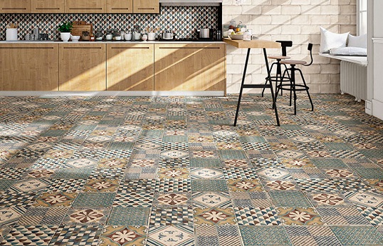 Плитка небольшого размера для пола с акварельной росписью, новинка 2017