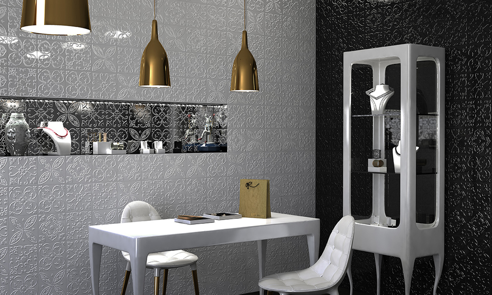 Плитка небольшого размера для ванной в стиле арт-деко