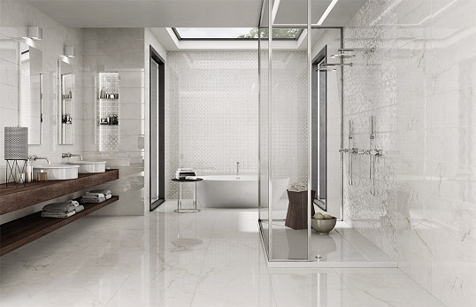 Имитация каррарского мрамора в популярной плитке