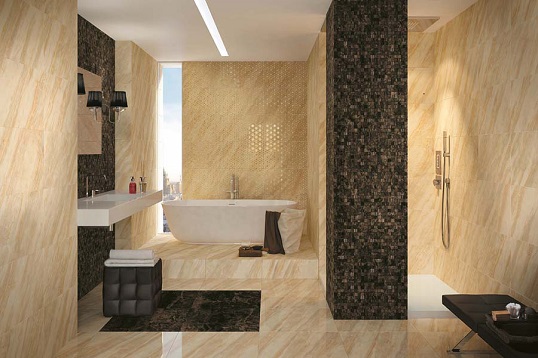 Плитка под золотистый мрамор в популярном размере