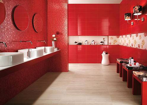 Колллекция Gioia фабрики Atlas Concorde, красная ванная комната