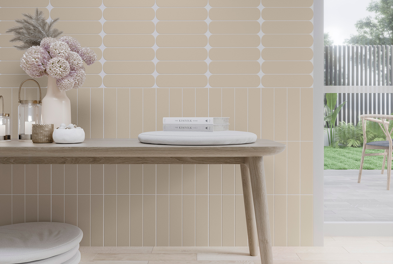 Плитка необычной формы в пастельных тонах